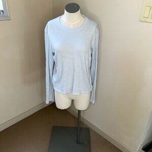 EUC ATM Slub Jersey Long Sleeve Crop Tee Women's Medium blue